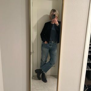 Black collarless textured Vince jacket size small